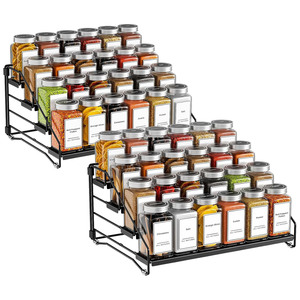 Spice Rack Four Tier Foldable <b>Kitchen</b> <b>Storage</b> <b>Unit</b> Seasoning Organizer Cabinet Shelf - Product Image 2