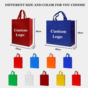 Customized Logo Reusable Fabric Grocery Non-Woven Colored Gift Non Woven Shopping Tote <b>Bags</b> for Promotion - Product Image 3