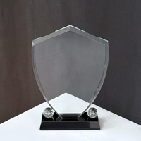 Trophée en cristal de style simple pour entreprise, avec base noire, pour sublimation, idéal pour les récompenses sportives