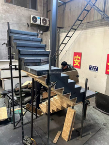 Atacado Personalizado Transparente Vidro Temperado Trilhos Empilhados Blocos Flutuantes Escadas Sótão Apartamento Complexo Villa Escada De Madeira - Product Image 3