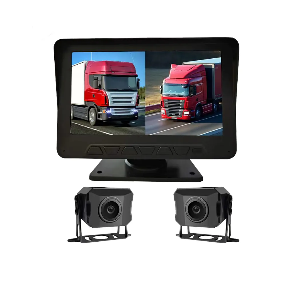 2 kanal dijital dikiz kamera 1080P kamyon araba park kamerası sistemi araba kamera DVR 7 inç monitör