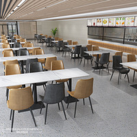 Ensembles table et chaises modernes et minimalistes en pierre pour cantines d'entreprise, restaurants de nouilles et restauration rapide - 4 ou 6 personnes