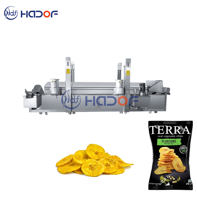 Automatic Chicken Nuggets Potato Chips French Fries Plantain Chips Onion Peanut Groundnut Frying Machine Continuous Fryer