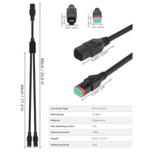 2 в 1 сплиттеры Deutsch DT DTP адаптеры ПРОВОДКА КОМПЛЕКТ удлинителей, 2-контактный разъем DT разъем для светодиодных ламп противотуманных фар - Product Image 2