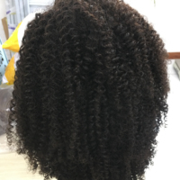 Perruque 100% naturelle de cheveux vierges, bouclée et crépue, faite à la Machine, 4b4C