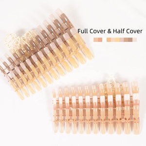 Ongles à presser rose nude de haute qualité, 240 pièces en boîte, couleurs unies, couverture complète, différents types, pointes d'ongles souples pour le nail art - Product Image 6