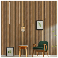 Tiange Panel dinding akustik, lampu Led kayu ek, Kedap suara, Panel dinding Slat, serat poliester, langit-langit akustik untuk ruang tamu rumah