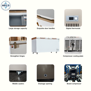 Hight độ bền 400L 600L 1000L iters congelateur horizontale sâu tủ đông tủ lạnh ngực cho cửa hàng thực phẩm đông lạnh trong siêu thị - Product Image 4