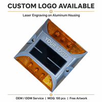 CE RoHS IP68 Bersertifikat Lampu Jalan Tenaga Surya Prismatic Reflektif Berintensitas Tinggi dari Paduan Aluminium dengan LED Super Terang dan Baterai Ni-MH untuk Lalu Lintas