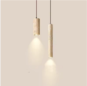 <span class=keywords><strong>Suspension</strong></span> cylindrique en pierre de travertin style Wabi Sabi japonais, design simple en forme de tube, <span class=keywords><strong>pour</strong></span> restaurant et bar - Product Image 3