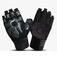 Toptan fiyat özel Logo Anti kayma döngüsü eldiven yarım parmak eğitim spor eldiven