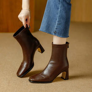 New Stretch Fashionable and Versatile Ankle Skinny Snow <b>Boots</b> <b>for</b> <b>Women</b> with Thick Heels Anti-slip and Autumn/winter - Product Image 3