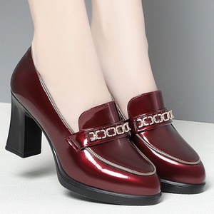 Xuanhui Nuova Tendenza Estiva Autunnale, Scarpe da Ufficio in Vernice con <span class=keywords><strong>Tacco</strong></span> a Blocco 7,5 cm, <span class=keywords><strong>Mocassini</strong></span> Comodi Slip-On per <span class=keywords><strong>Donna</strong></span> - Product Image 3