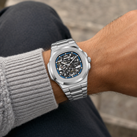 Reloj de Pulsera Mecánico Totalmente Automático para Hombre, Manecillas Luminosas, Resistente al Agua 30M, 40mm, Cuadrado, Aleación de Acero Inoxidable, Lujoso