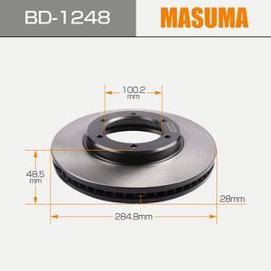 จานเบรก MASUMA BD-1248 สำหรับรถยนต์ อะไหล่ทดแทน ด้านหน้า ด้านหลัง ทนทาน 2KDFTV KLH28L 43512-26130 - Product Image 2
