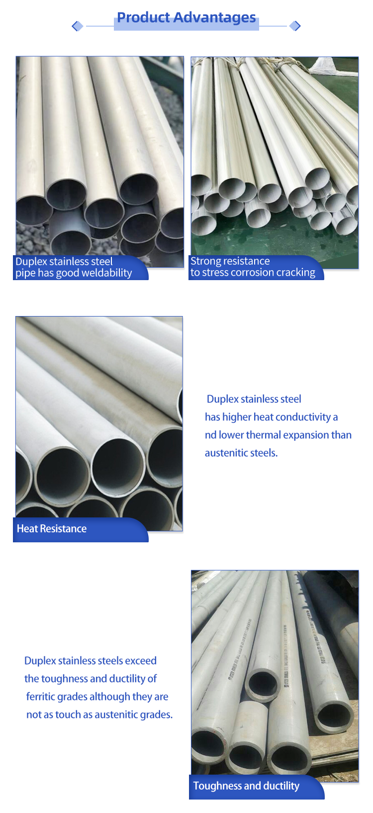 UNS S32550 Super Duplex Stainless Steel Pipe Tube for Pressure Vessel