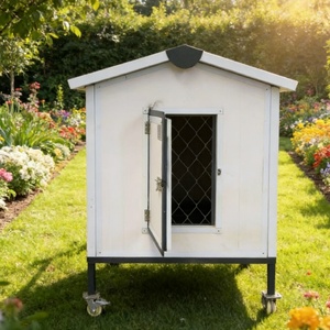 Mangeoire Rotative pour Animaux de Compagnie, Maison Pliable, Conception Étanche, Toit <span class=keywords><strong>en</strong></span> Bois et Acier Inoxydable, Facile à Nettoyer, Style Moderne, Petite Taille - Product Image 5