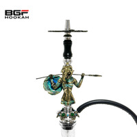 Design unique 67CM Maklaud Bravie Alonny Hookah en acier inoxydable narguilé russe Shisha Set avec flacon en cristal