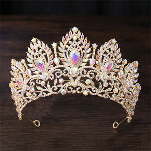 Wow Sheila Wholesale Fashion Luxury Bride Wedding Crown <strong>Tiaras</strong> Color Crystal Rhinestone Alloy Hair Accessories - Product Image 5