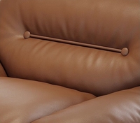 Canapé modulaire Bilido en cuir de vachette, style italien, luxe léger, rétro, pour salon, rangée droite, couleur kaki brun.