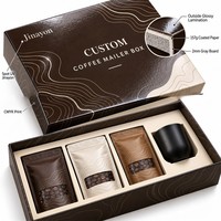 Boîte d'expédition personnalisée pour dégustation de café, base rigide et couvercle, impression CMYK, emballage spécialisé