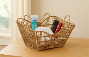 Seagrass <b>Butterfly</b> Wall Basket Woven Bohemian Decorative Storage Shelf Customizable Multi-Purpose Modern Rustic Interior - Product Image 3