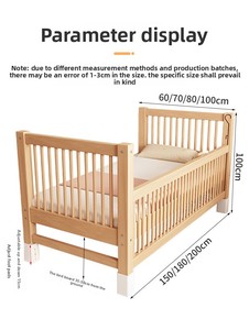 Cuna de Madera Multifuncional 6 en 1 de Alta Calidad, Moderna, para Bebés, <span class=keywords><strong>Muebles</strong></span> Infantiles, Cama Infantil Cómoda con Colchón - Product Image 6