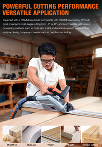 Scie à rail manuelle portable Juzhiyuan SJ-55A sans balais pour le travail du bois - Product Image 3