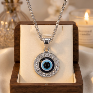 Colgante Ojo Turco Iced Out de Plata 925 con Diamante Moissanita, Joyería de Lujo Estilo Hip Hop para Fiestas y Eventos, Diseño Personalizado para Regalo - Product Image 1