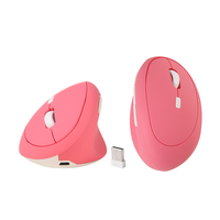 Mouse komputer vertikal desain ergonomis, Mouse komputer senyap 2.4ghz nirkabel dapat diisi ulang