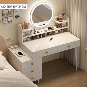 Muebles <span class=keywords><strong>de</strong></span> Dormitorio Modernos <span class=keywords><strong>de</strong></span> Lujo, Tocador <span class=keywords><strong>de</strong></span> Madera MDF <span class=keywords><strong>con</strong></span> Espejo y Luz <span class=keywords><strong>para</strong></span> Sala <span class=keywords><strong>de</strong></span> Estar o Uso en Hoteles - Product Image 3