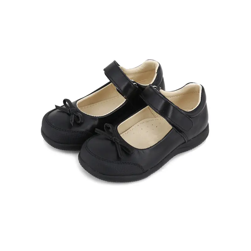 Choozii New Collection Beauty Preppy Girls Genuine Leather Bowknot School Shoes For Kids