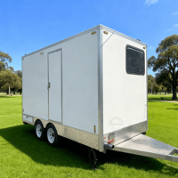 Remorque de bureau mobile de chantier, conteneur, 4 roues, bureau de chantier extérieur avec salle de bain, remorque de bureau portable