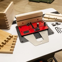 Gabarit de positionnement pour tenons en alliage d'aluminium personnalisable pour table de défonceuse, pour assemblages boîte et à languettes, pour le travail du bois