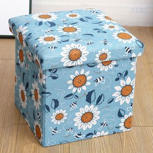 Cute Storage Stool Ottoman Dustproof Miscellaneous Goods Storage Box with Lid - Product Image 3