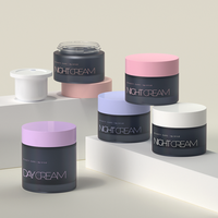 Pot à crème en verre double couche 30g, rechargeable, vide, avec doublure intérieure amovible pour crème visage, masque, pâte, OEM