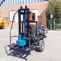 Perforatrice mobile de puits d'eau de 150 m, mini forage de puits d'eau artésienne, petite machine de forage à moteur