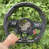 Volant en fibre de carbone avec LED compatible avec les modèles VW R GTI GTD GTS R Line MK7 MK6 MK8 Polo Passat B8 B8.5 Amarok V6 DSG