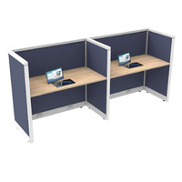 OMW Cloisons de bureau individuelles en aluminium série Raceway, en forme de L, pour poste de travail avec isolation acoustique