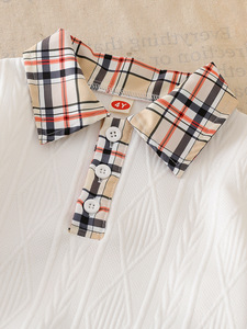 Ensemble deux pièces été 2026 pour garçon : T-shirt à <span class=keywords><strong>carreaux</strong></span> et short patchwork - Product Image 4