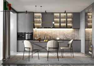 Gabinetes de Cocina Modernos en Gris Brillante, Idea de Diseño Interior, Muebles para América del Norte - Product Image 3