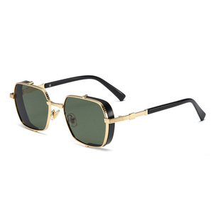 <span class=keywords><strong>Lunettes</strong></span> <span class=keywords><strong>de</strong></span> <span class=keywords><strong>soleil</strong></span> rétro en métal Steampunk avec lentilles UV400 pour hommes et femmes - Product Image 3