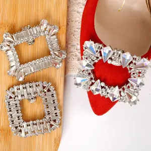 RS111 Elegant Ladies Blink Rhinestone Shoes Upper Buckle Decoration Removable Crystal Diamond High Heel Clips Accessories