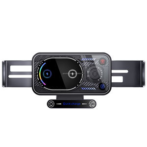 <span class=keywords><strong>Chargeur</strong></span> de voiture sans fil électronique anti-vibration à rotation de 90 degrés 15W avec lumière ambiante colorée pour téléphone ipad charge sans fil - Product Image 6