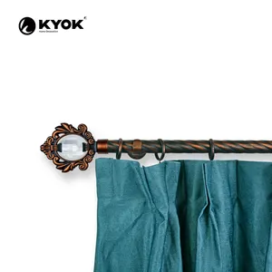 KYOK China Supplier Iron 28Mm Curtain Rod Poles With Accessories