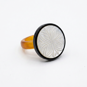 แหวนทำมือจากเขาควายธรรมชาติ ดีไซน์หรูหรา งานฝีมือทันสมัย ขายดีที่สุด - Product Image 1