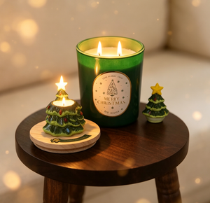 HOME Christmas Morning Soy Wax Handmade Aromatherapy Scented <b>Candle</b> with Snowman Figurine and <b>Red</b> Jar for Holiday Decor - Product Image 2