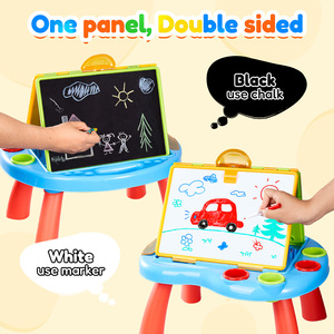 Tableau de dessin double face en plastique pour enfants, ensemble tableau noir et tableau blanc pliable, chevalet artistique éducatif, jouet créatif d'apprentissage 12 3-6 - Product Image 4