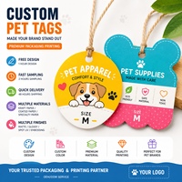 Étiquettes suspendues personnalisées en carton pour animaux de compagnie, logo imprimé, étiquettes de vêtements pour animaux, étiquettes de prix en carton premium pour accessoires pour chiens et chats