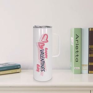 Custom High Quality BPA FREE 20Oz 30Oz Stainless Steel <b>Insulated</b> Vacuum Straight Skinny Sublimation Tumbler Cup <b>Mug</b> With Handle - Product Image 4